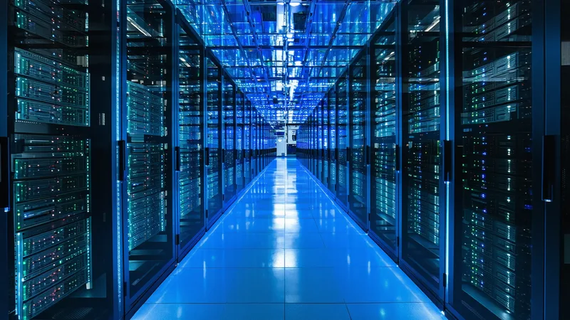 Server room with industrial data historian infrastructure