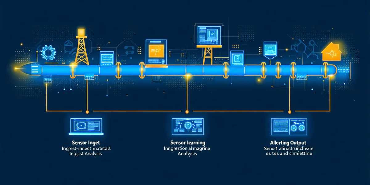 Fieldiq platform architecture: sensor ingest layer feeding anomaly model layer feeding alerting layer